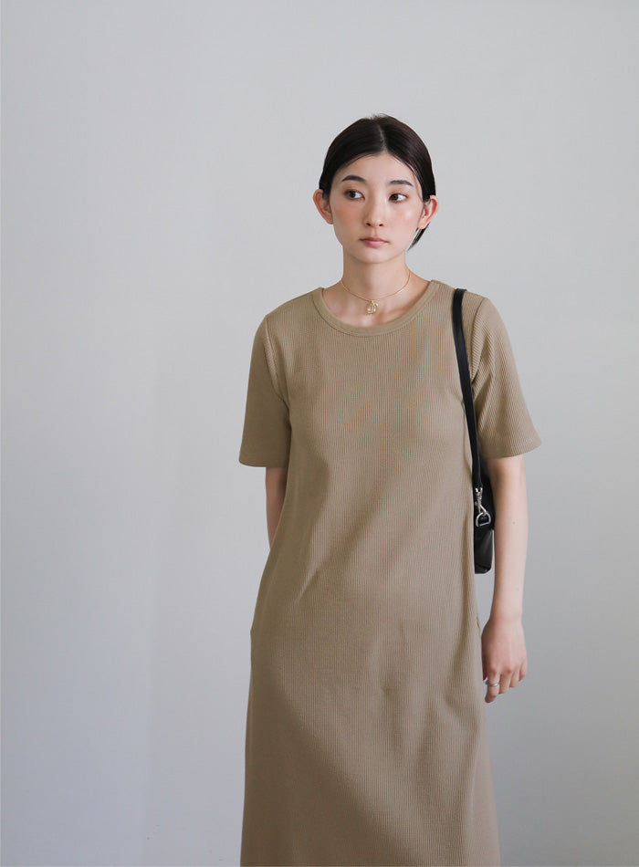 カップ付きセミフレアワッフルワンピース – SELECT MOCA