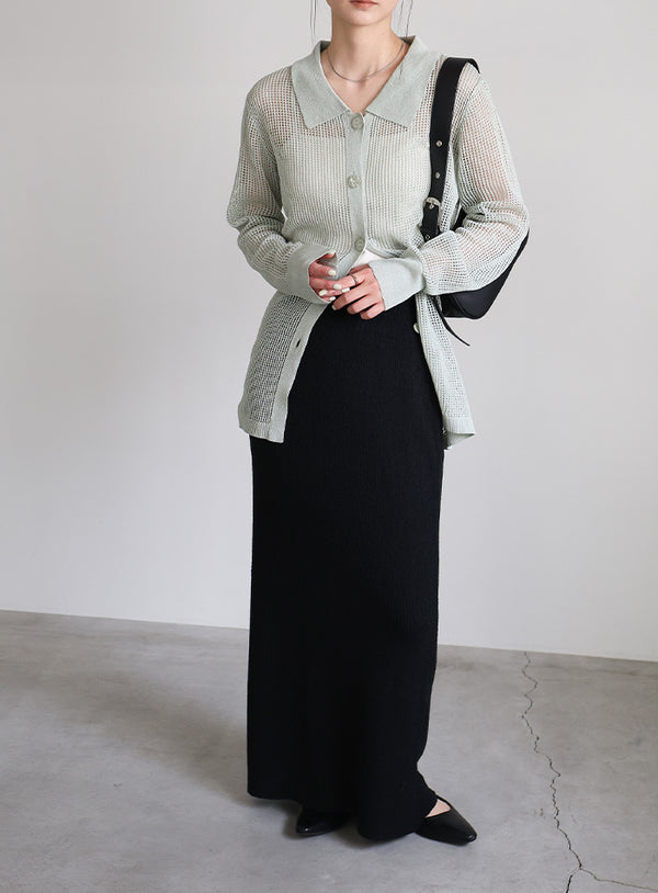 サマーニットリブスカート