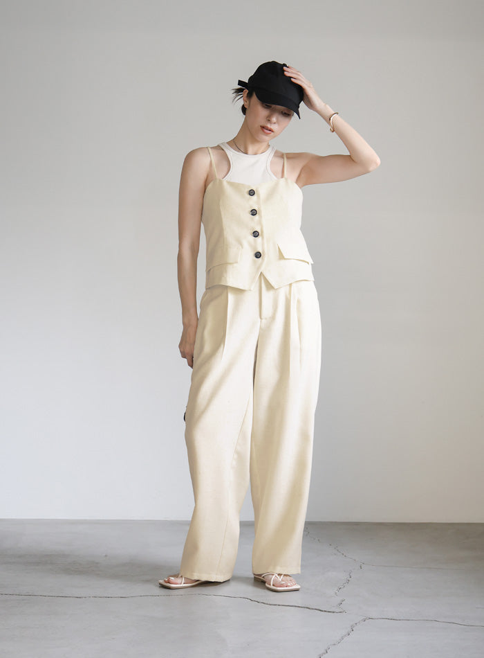 リネンライクタックワイドパンツ【SALE】 – SELECT MOCA