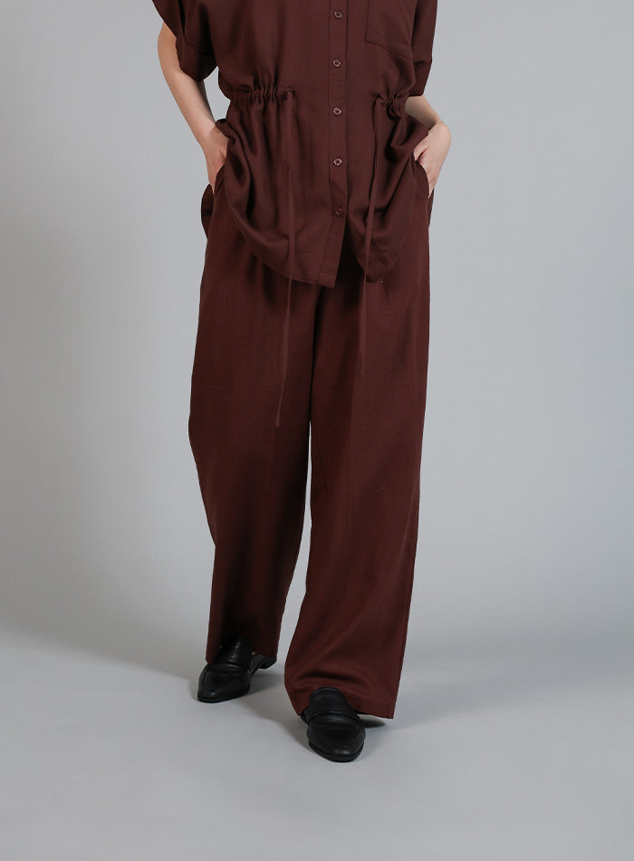 【MOCAのおかーたんページ】上質linen＊マチ仕立て楽ちんパンツＬ寸 Et】Linen Mix Tuck Wide Pants – SELECT MOCA