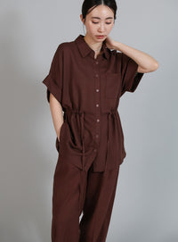 【Et】Linen Mix Tuck Wide Pants