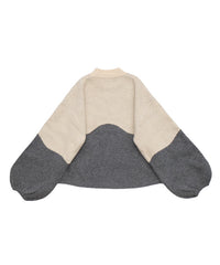 ツートンボリュームスリーブニット【SALE】