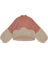 ツートンボリュームスリーブニット【SALE】