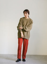 ドルマンケーブルオーバーニット