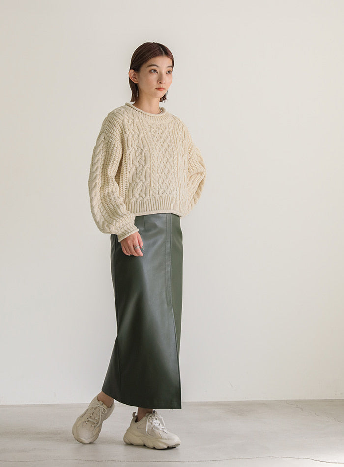 リブロールショートニット【SALE】