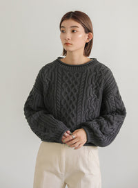 リブロールショートニット【SALE】