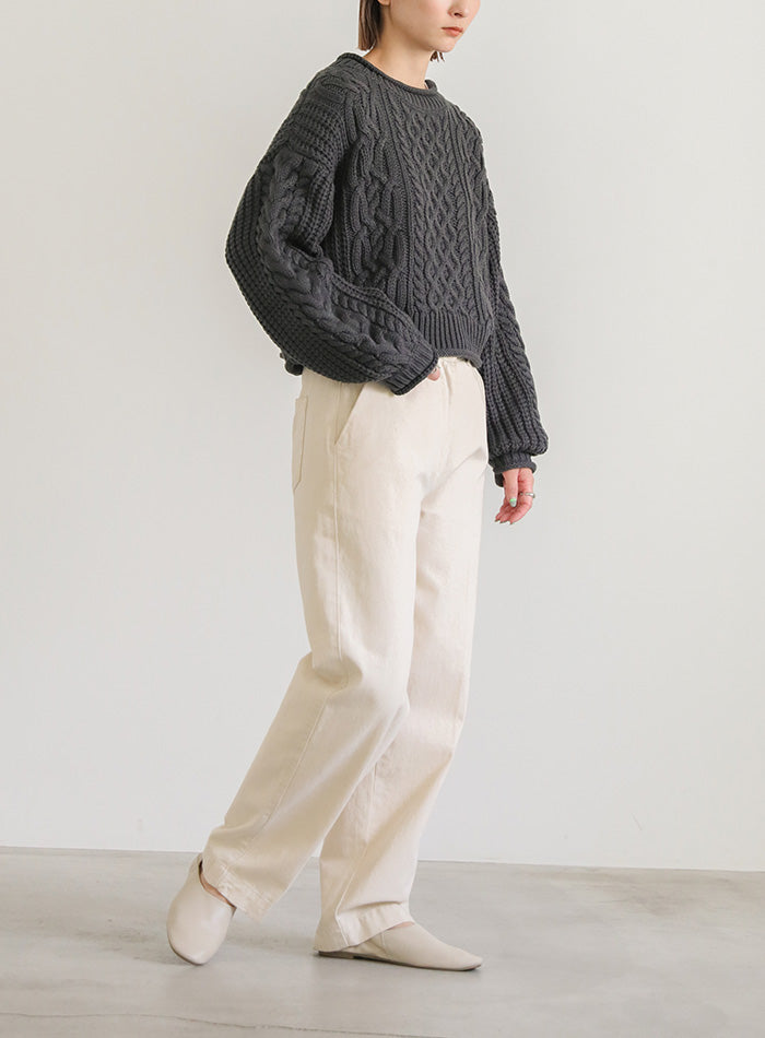 リブロールショートニット【SALE】