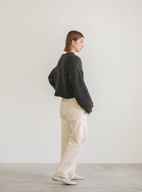 リブロールショートニット【SALE】