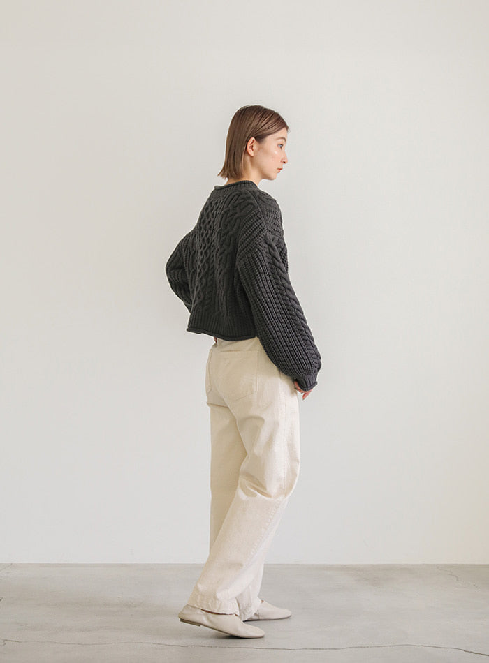 リブロールショートニット【SALE】