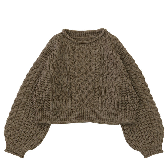リブロールショートニット【SALE】