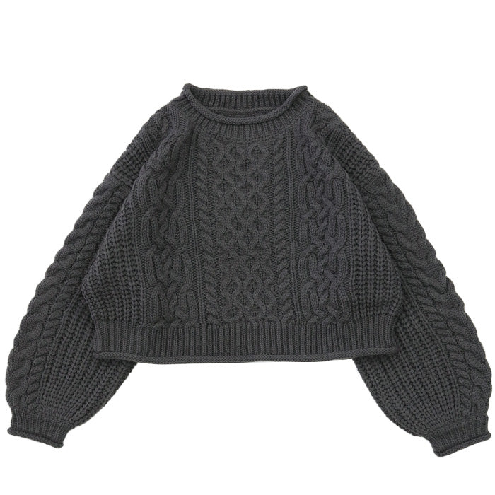 リブロールショートニット【SALE】
