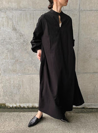 ラタンスリーブコットンロングワンピース【by SON】【SALE】