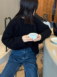 【サイズ展開あり】ヴィンテージライクケーブルニット【by SON】