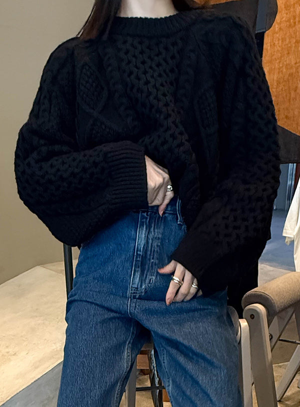 【サイズ展開あり】ヴィンテージライクケーブルニット【by SON】