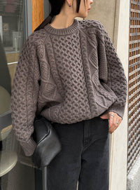 【サイズ展開あり】ヴィンテージライクケーブルニット【by SON】