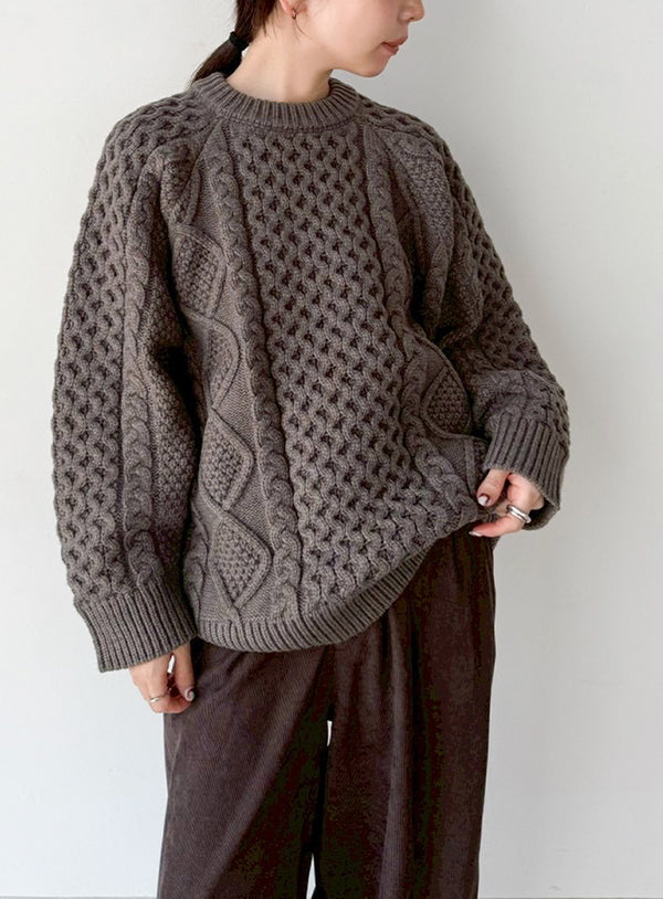 【サイズ展開あり】ヴィンテージライクケーブルニット【by SON】