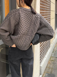 【サイズ展開あり】ヴィンテージライクケーブルニット【by SON】