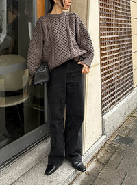 【サイズ展開あり】ヴィンテージライクケーブルニット【by SON】