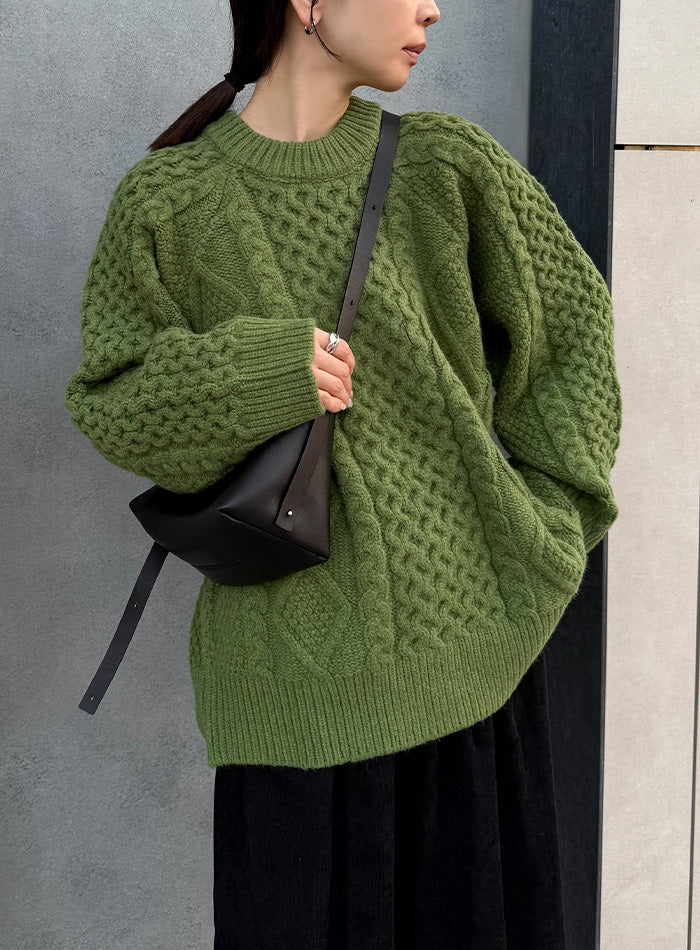 【サイズ展開あり】ヴィンテージライクケーブルニット【by SON】