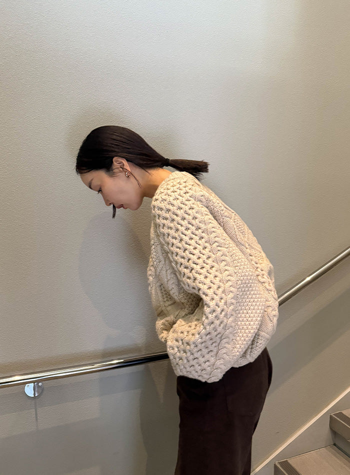 サイズ展開あり】ヴィンテージライクケーブルニット【by SON