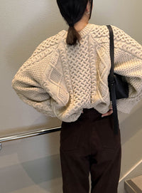 【サイズ展開あり】ヴィンテージライクケーブルニット【by SON】