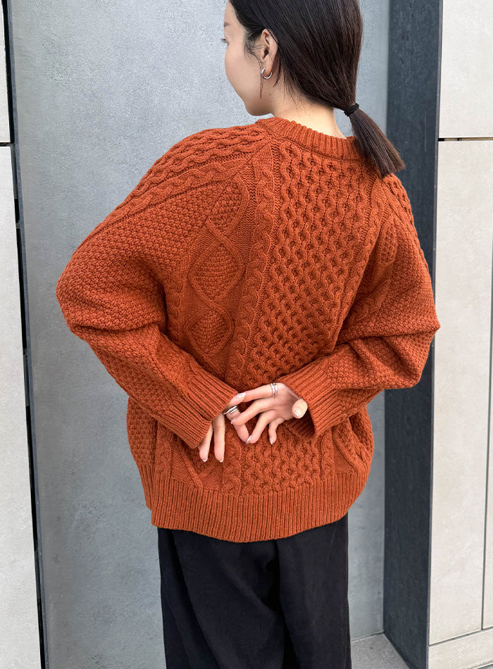 【サイズ展開あり】ヴィンテージライクケーブルニット【by SON】