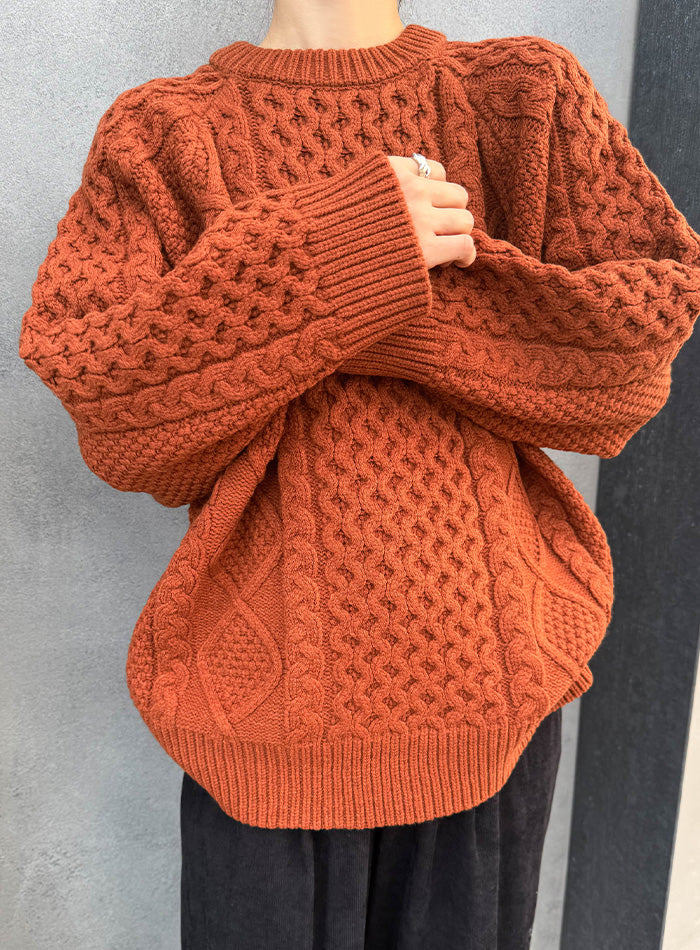 【サイズ展開あり】ヴィンテージライクケーブルニット【by SON】