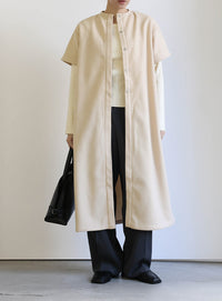 ノーカラーフライフロントデザインワンピース【by SON】