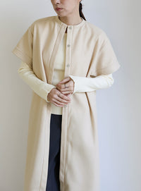 ノーカラーフライフロントデザインワンピース【by SON】