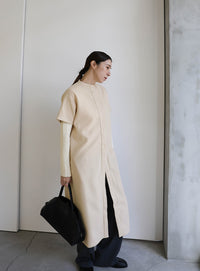 ノーカラーフライフロントデザインワンピース【by SON】