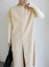 ノーカラーフライフロントデザインワンピース【by SON】