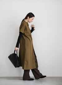 ノーカラーフライフロントデザインワンピース【by SON】