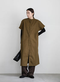 ノーカラーフライフロントデザインワンピース【by SON】