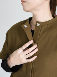 ノーカラーフライフロントデザインワンピース【by SON】