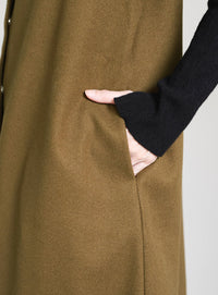 ノーカラーフライフロントデザインワンピース【by SON】