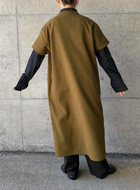 ノーカラーフライフロントデザインワンピース【by SON】【SALE】