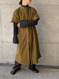 ノーカラーフライフロントデザインワンピース【by SON】【SALE】