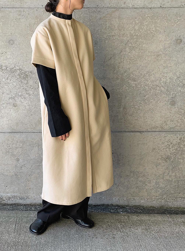 ノーカラーフライフロントデザインワンピース【by SON】【SALE】