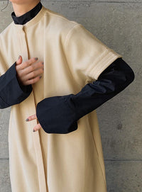 ノーカラーフライフロントデザインワンピース【by SON】【SALE】