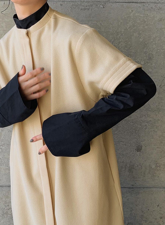 ノーカラーフライフロントデザインワンピース【by SON】【SALE】