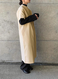 ノーカラーフライフロントデザインワンピース【by SON】【SALE】
