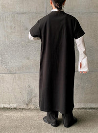 ノーカラーフライフロントデザインワンピース【by SON】【SALE】