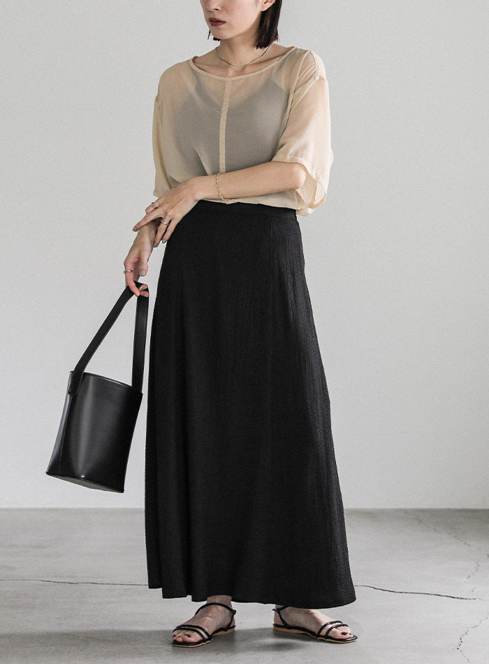 シャーリングフレアスカート