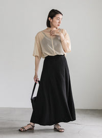 シャーリングフレアスカート