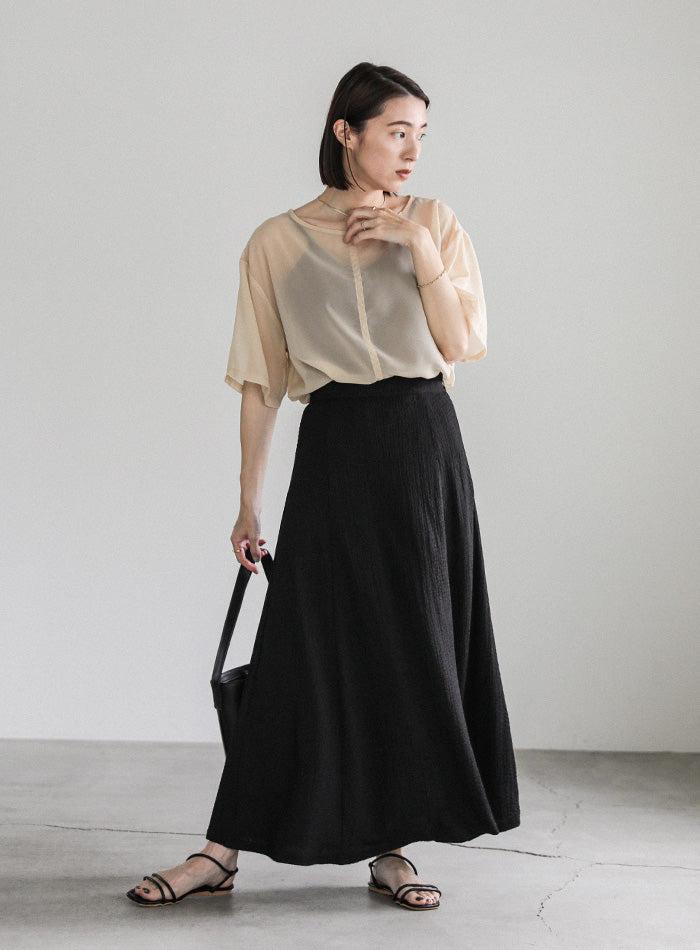 シャーリングフレアスカート