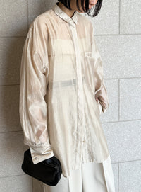 【サイズ展開あり】シアーオーバーサイズシャツ【by SON】