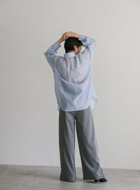 オープンスリーブシアーシャツ