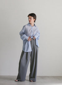 オープンスリーブシアーシャツ