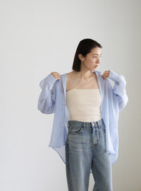 オープンスリーブシアーシャツ