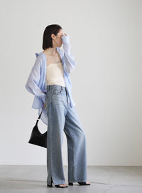 オープンスリーブシアーシャツ